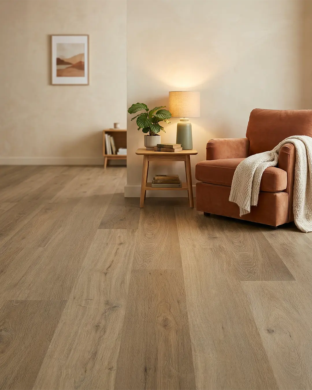 Piso Vinílico Roble Del Valle SPC 5,5(0,5)(4+1,5)mm EVA (2,64m2 x caja)