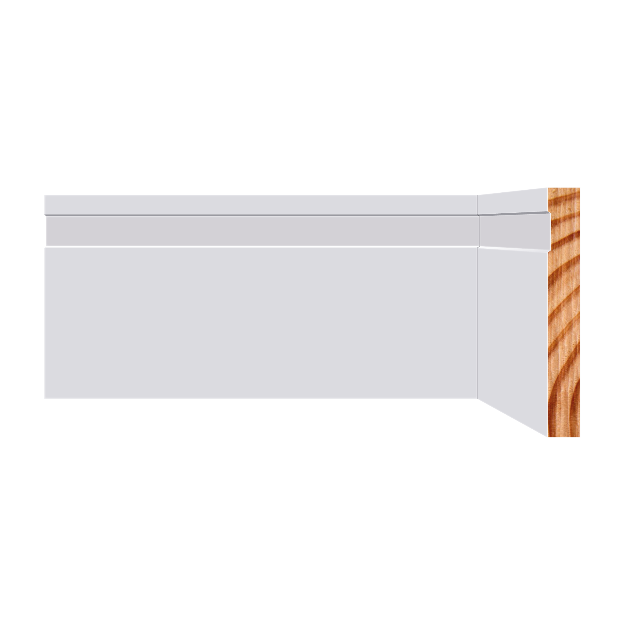 Zócalo Pino PET Blanco Recto 13x100x2400mm (2,4mtl x tira)