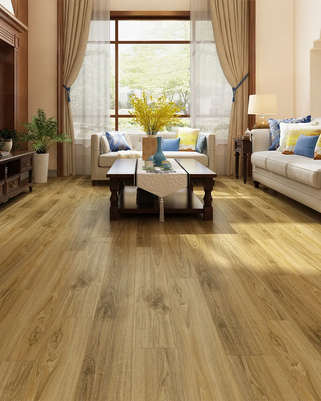 Piso Vinílico Roble Sierra SPC 5,5(0,5)(4+1,5)mm EVA (2,64m2 x caja)