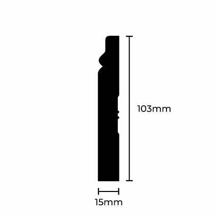 Zocalo Mdf Prepintado Blanco Moldurado 15x103x2750mm (2,75mtl x varilla) - Image 2