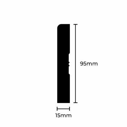 Zocalo Mdf Prepintado Blanco Liso 15x95x2750mm (2,75mtl x varilla) - Image 2