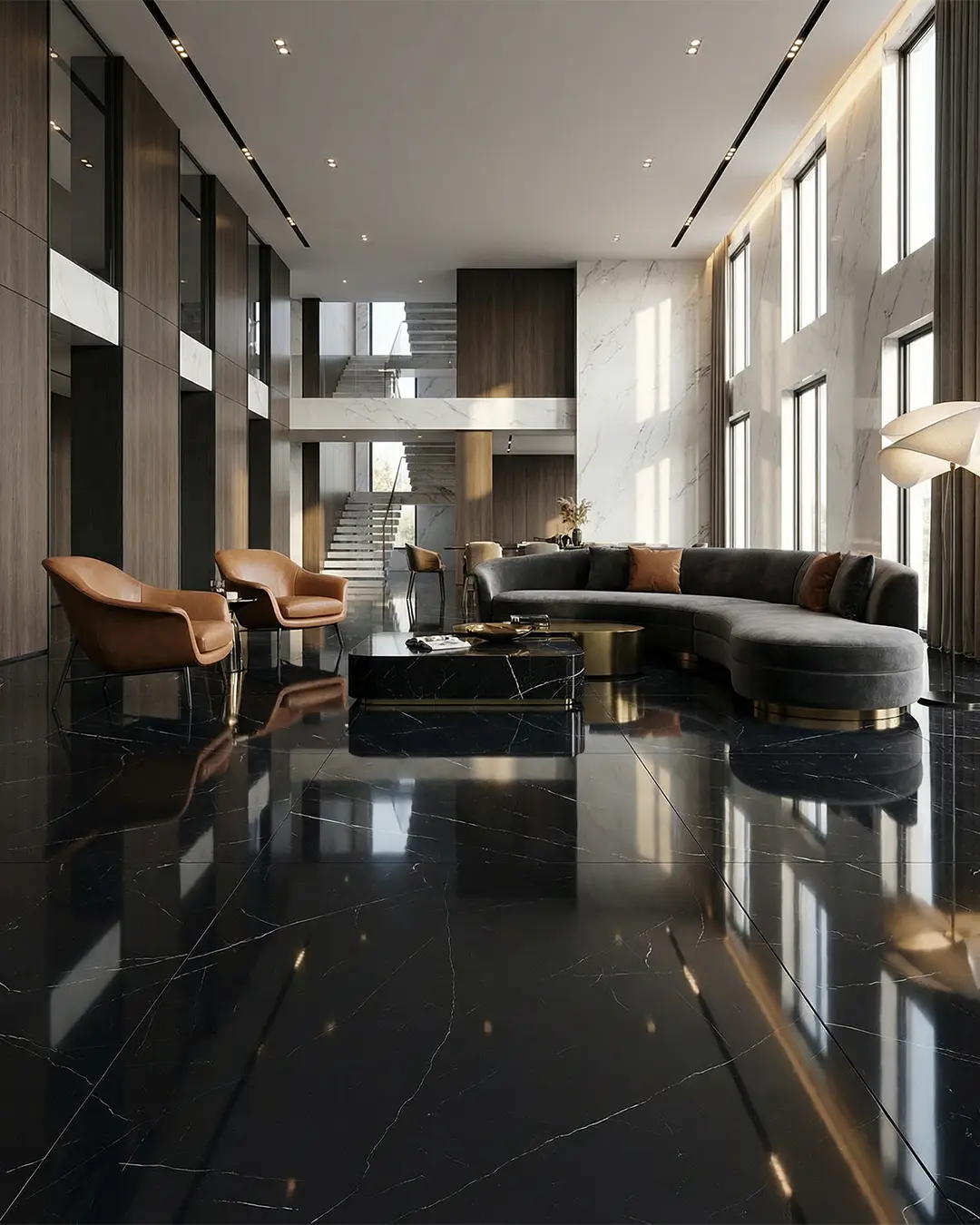 Piso Porcelanato UC Negro Marquina 80x160cm (3,72m2 x caja)