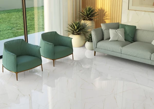 Piso Cerámico Calacata Gold Pulido 92x92cm (1,69m2 x caja) - Image 2