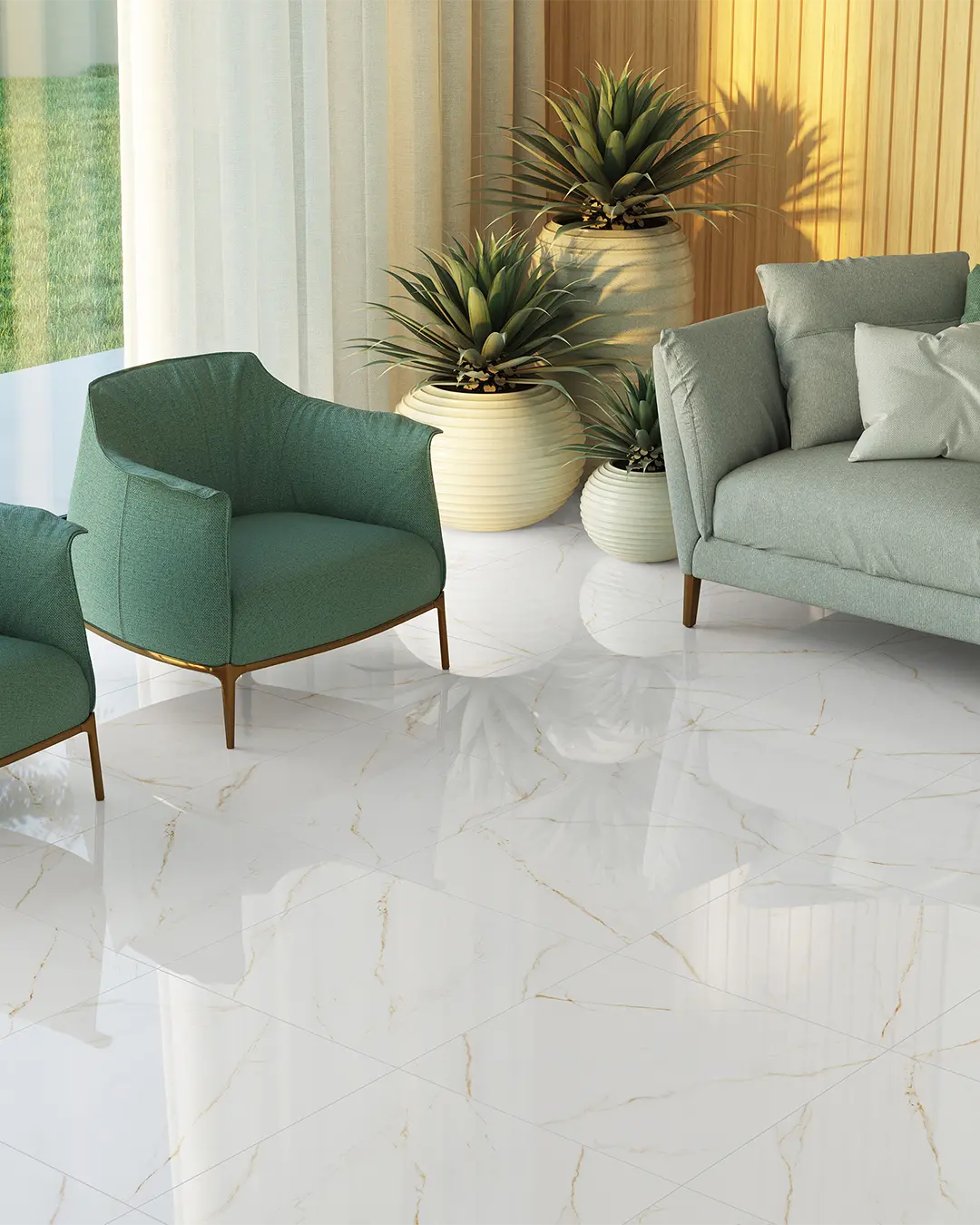 Piso Cerámico Calacata Gold Pulido 92x92cm (1,69m2 x caja)