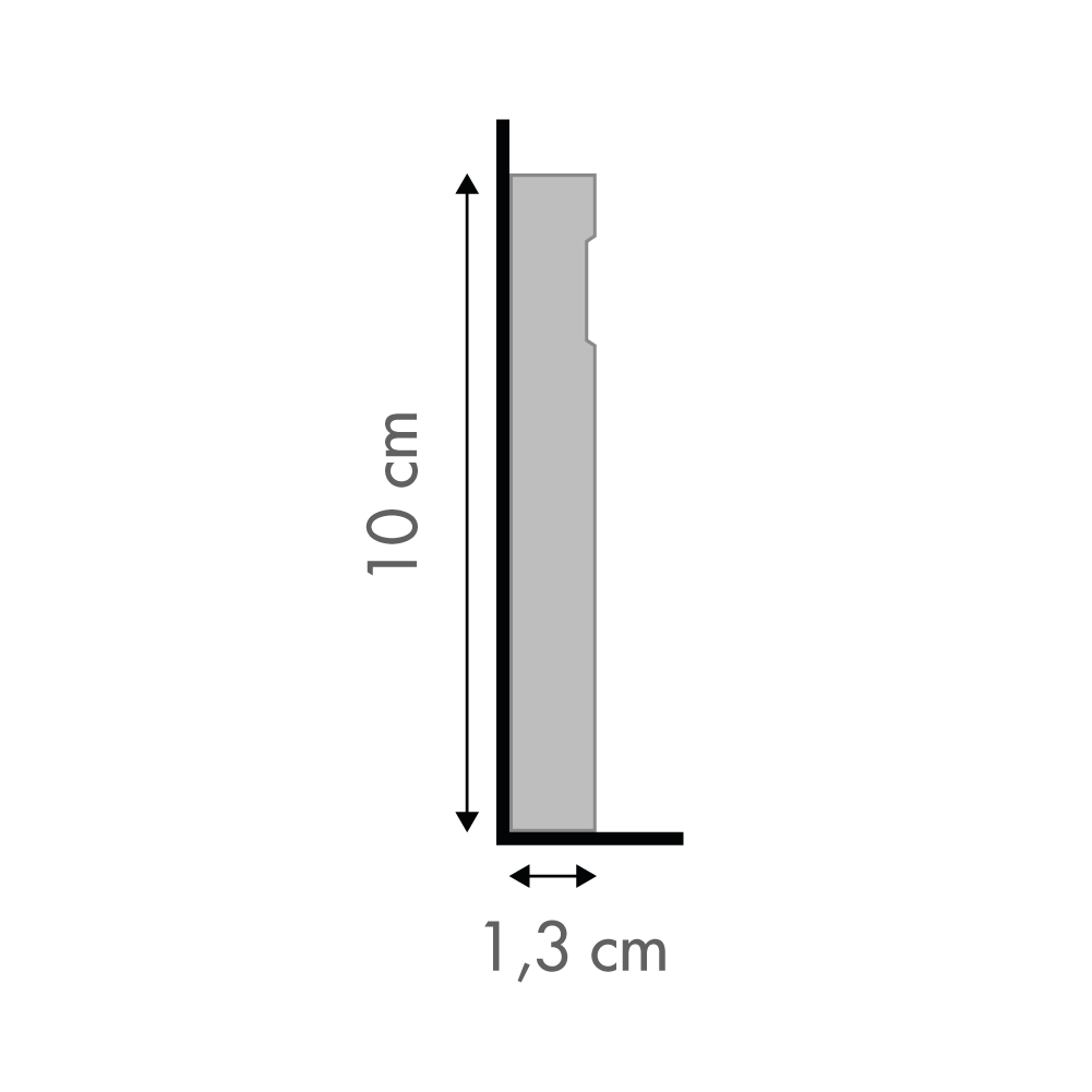 Zócalo Pino PET Blanco Recto 13x100x2400mm (2,4mtl x tira) - Image 2