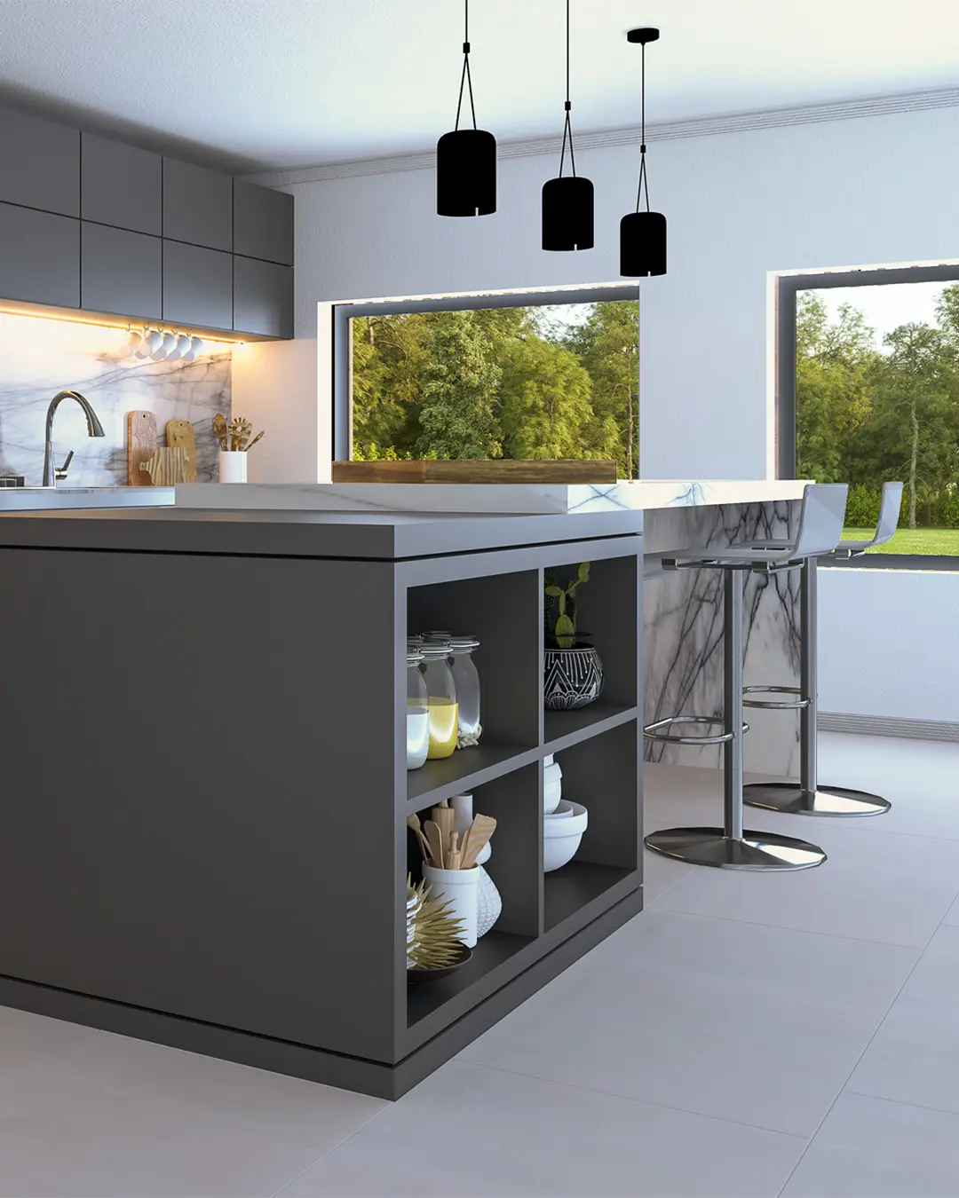 Piso Cerámico Volo Grigio 58x120cm (2,09m2 x caja) - Image 2